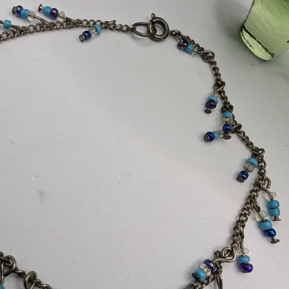 Blue beaded anklet - Picture 3 of 3